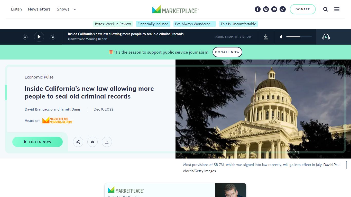 Inside California's new law expanding criminal record sealing - Marketplace