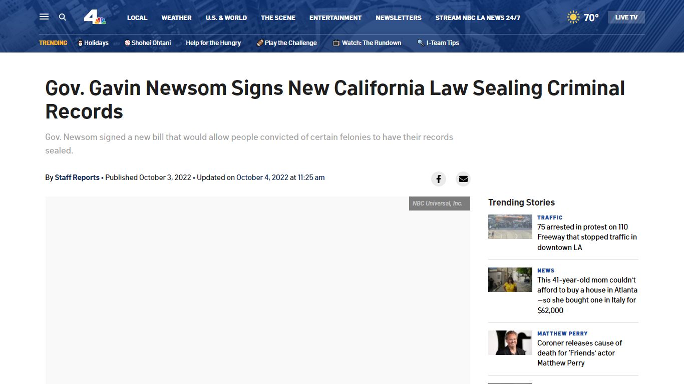 Gov. Gavin Newsom Signs New California Law Sealing Criminal Records ...